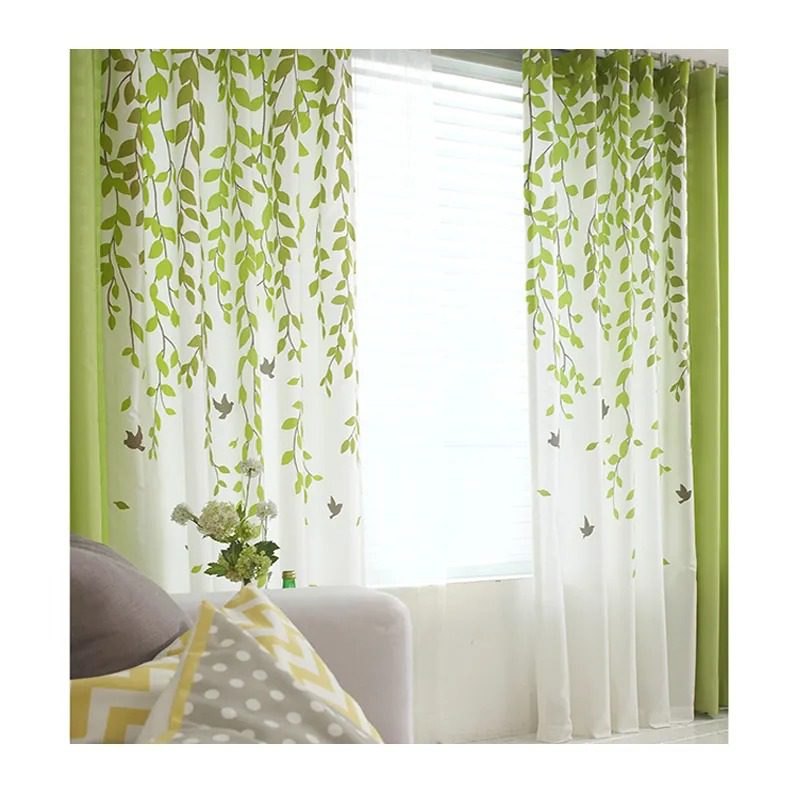 green-leaves-curtains, blackout-curtains, edit-home