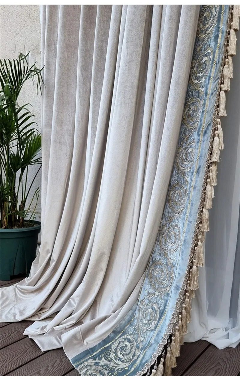 luxury-gray-velvet-lace, embroidered-curtains, blackout-curtains, edit-home-curtains
