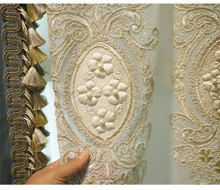 velvet-embroidery-thickened-curtains, blue-curtains, blackout-curtains, edit-home