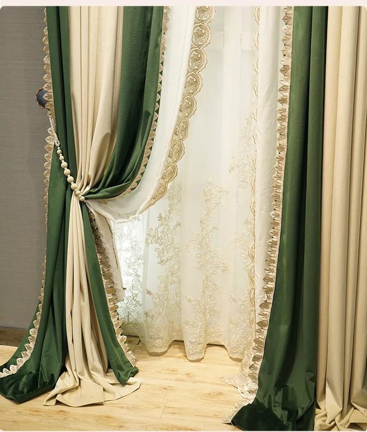 luxury-retro-dark -green-curtains, blackout-curtains, edit-home