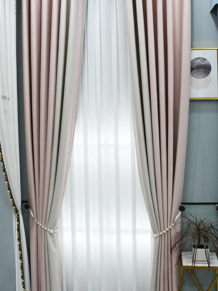nordic-style-curtains, pink-curtains, blackout-curtains, edit-home