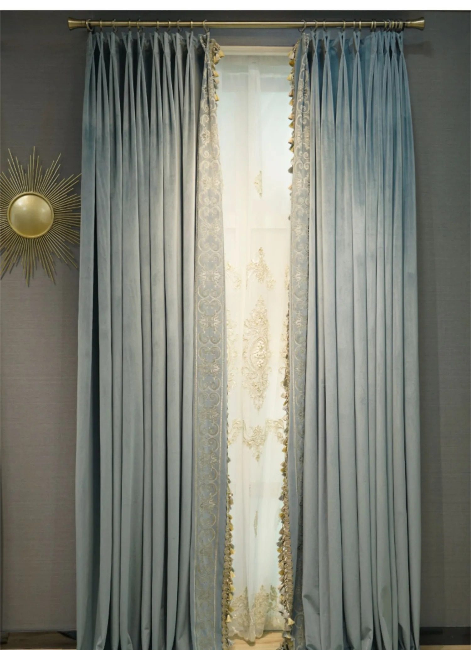 velvet-embroidery-thickened-curtains, blue-curtains, blackout-curtains, edit-home