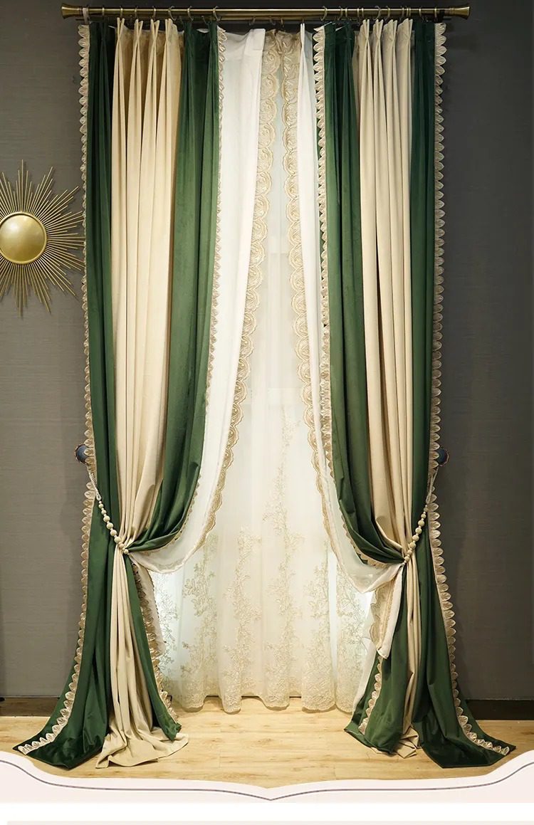 luxury-retro-dark -green-curtains, blackout-curtains, edit-home