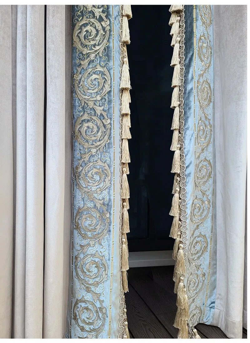 luxury-gray-velvet-lace, embroidered-curtains, blackout-curtains, edit-home-curtains