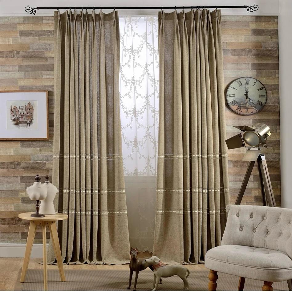 rustic-brown-curtains, blackout-curtains, embroidered-curtains, edit-home