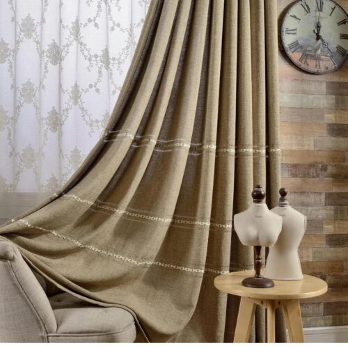 rustic-brown-curtains, blackout-curtains, embroidered-curtains, edit-home