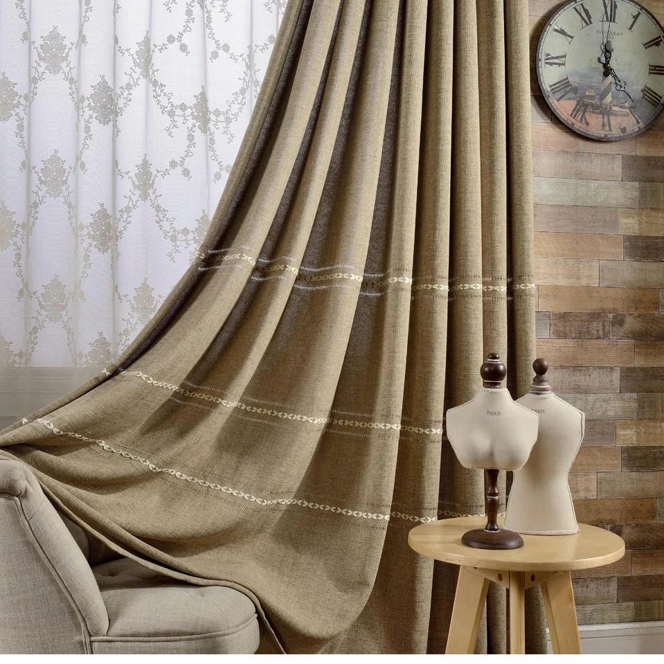 rustic-brown-curtains, blackout-curtains, embroidered-curtains, edit-home