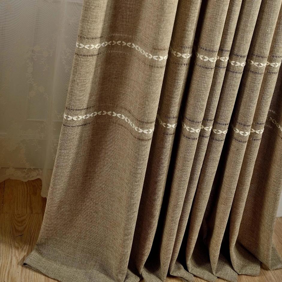 rustic-brown-curtains, blackout-curtains, embroidered-curtains, edit-home