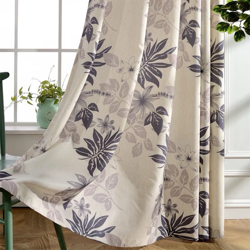 flower-and-leaves-curtains, printed-curtains, blackout-curtains, edit-home