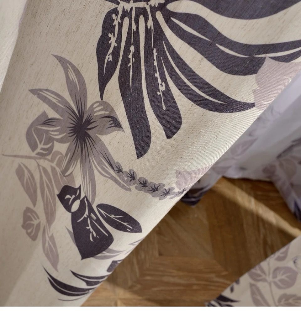 flower-and-leaves-curtains, printed-curtains, blackout-curtains, edit-home