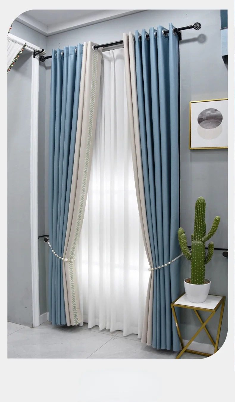 nordic-style-curtains, blue-curtains, blackout-curtains, edit-home