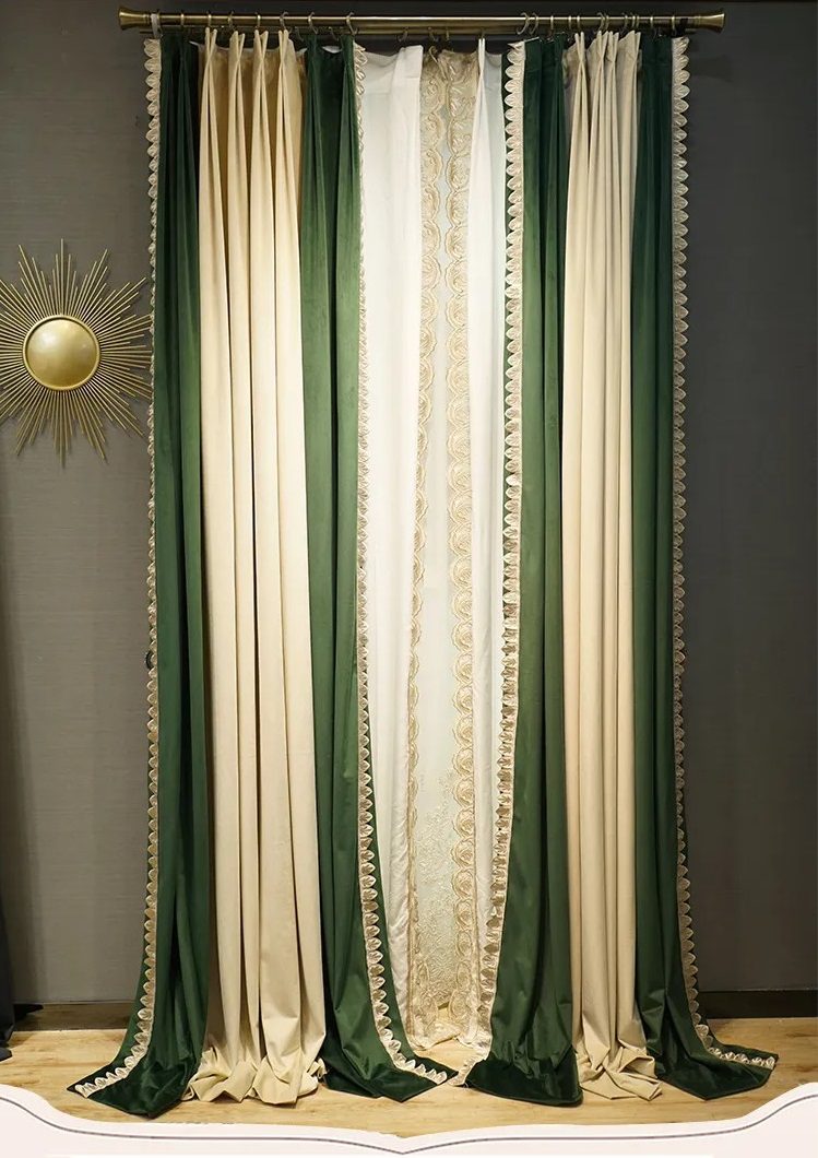 luxury-retro-dark -green-curtains, blackout-curtains, edit-home