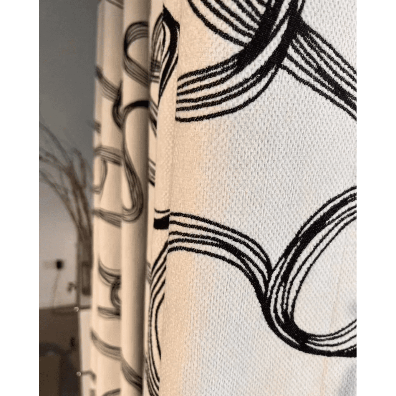 black-white-velvet-chenille-curtains, bedroom-curtains, edit-home