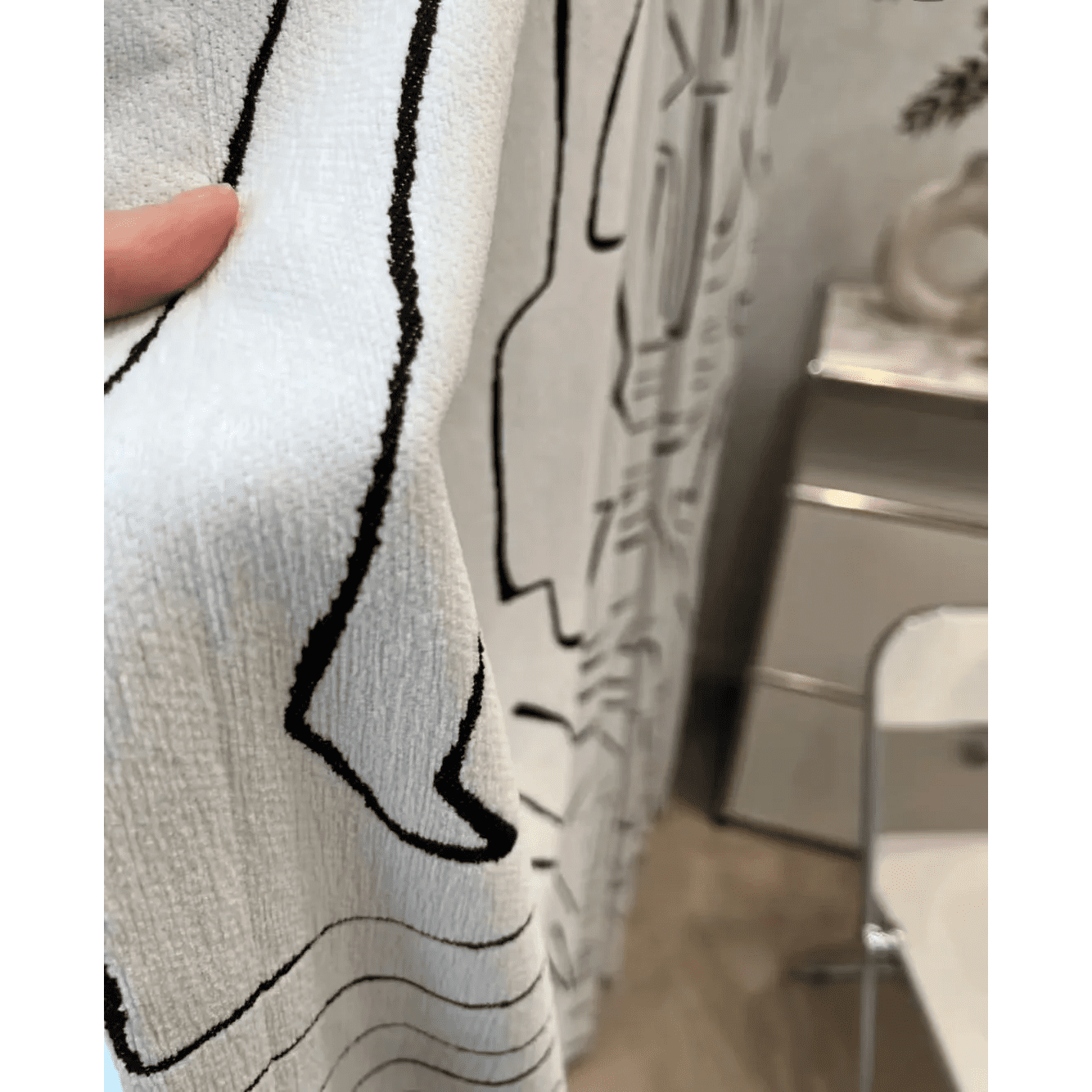 black-white-velvet-chenille-curtains, bedroom-curtains, edit-home