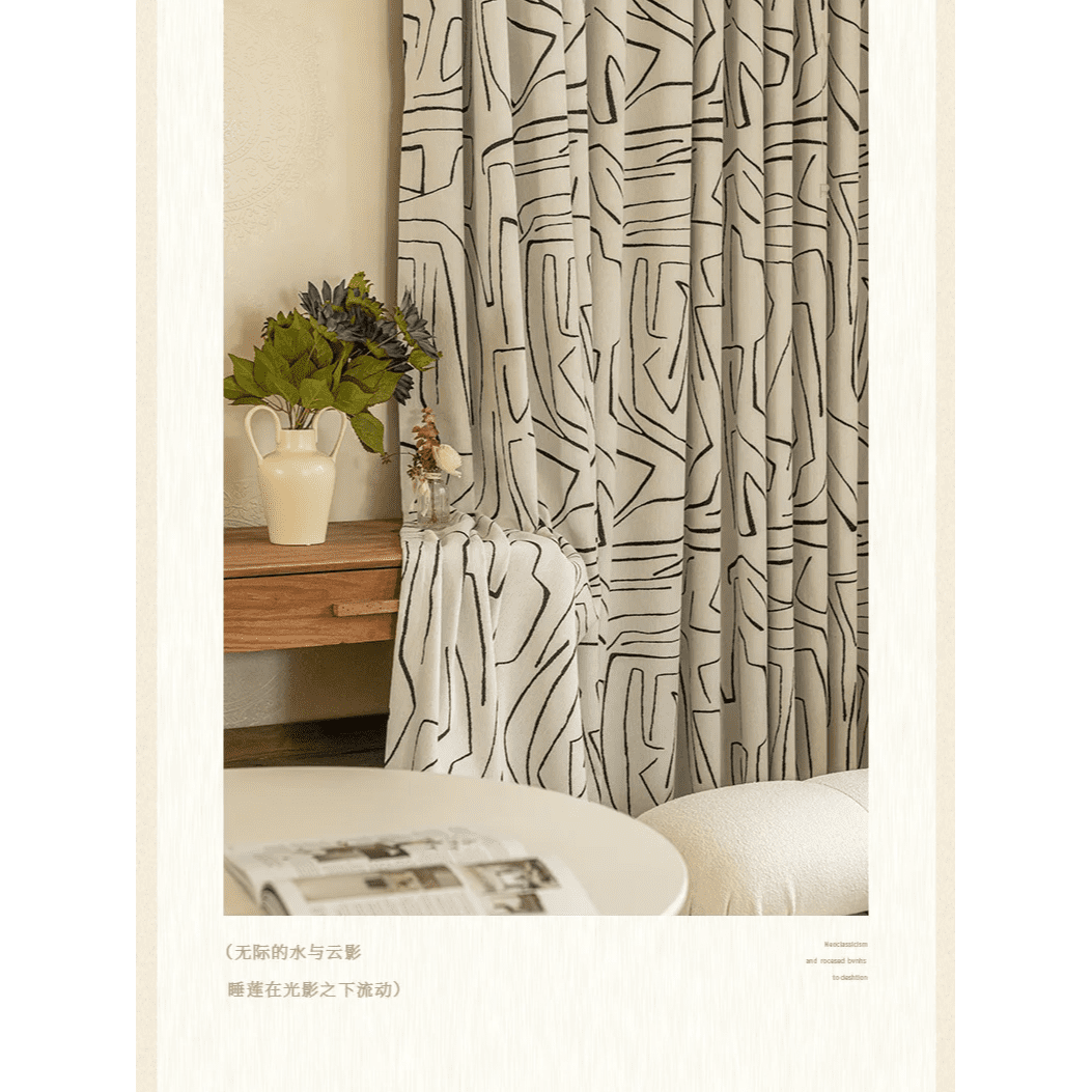 black-white-velvet-chenille-curtains, bedroom-curtains, edit-home