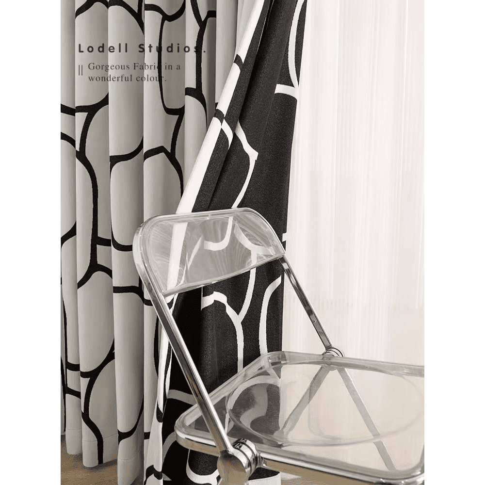 black-white-velvet-chenille-curtains, bedroom-curtains, edit-home