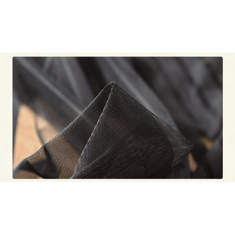 black-striped-tulle-sheer-curtains, bedroom, edit-home