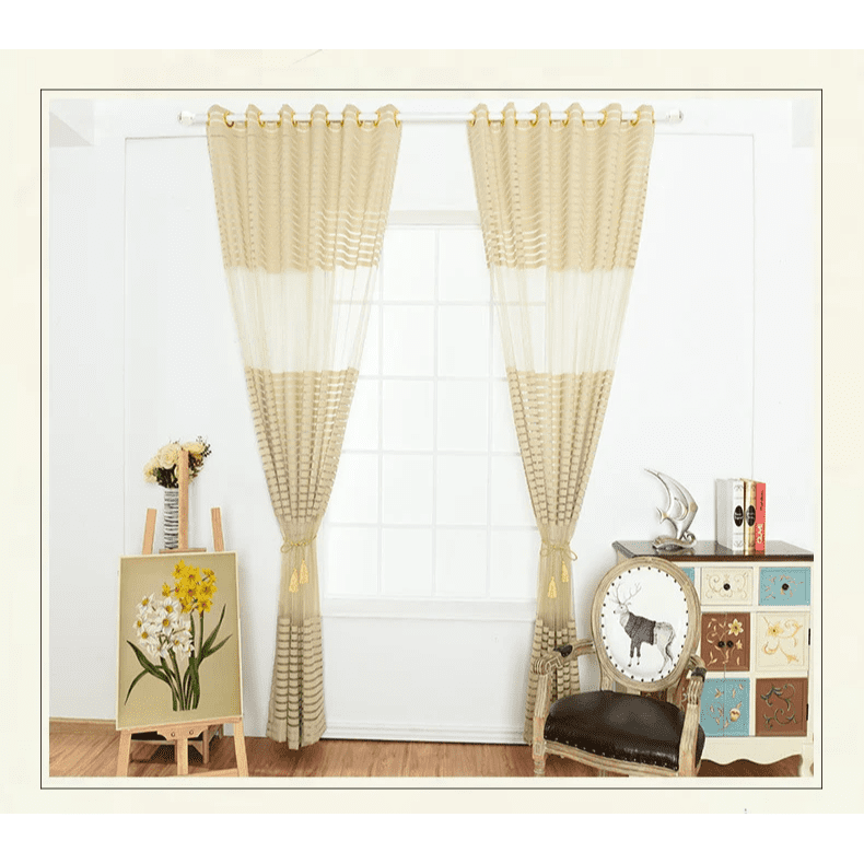 black-striped-tulle-sheer-curtains, bedroom, edit-home