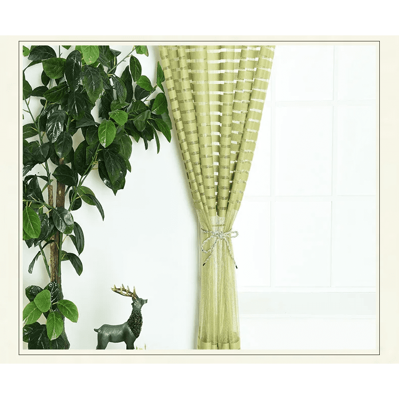 black-striped-tulle-sheer-curtains, bedroom, edit-home