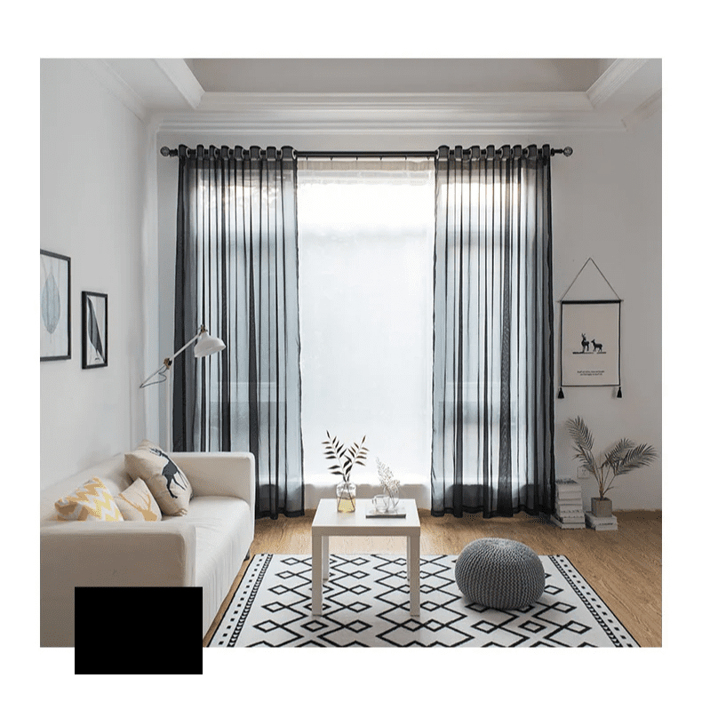 black-curtains-solid-voile, bedroom, edit-home
