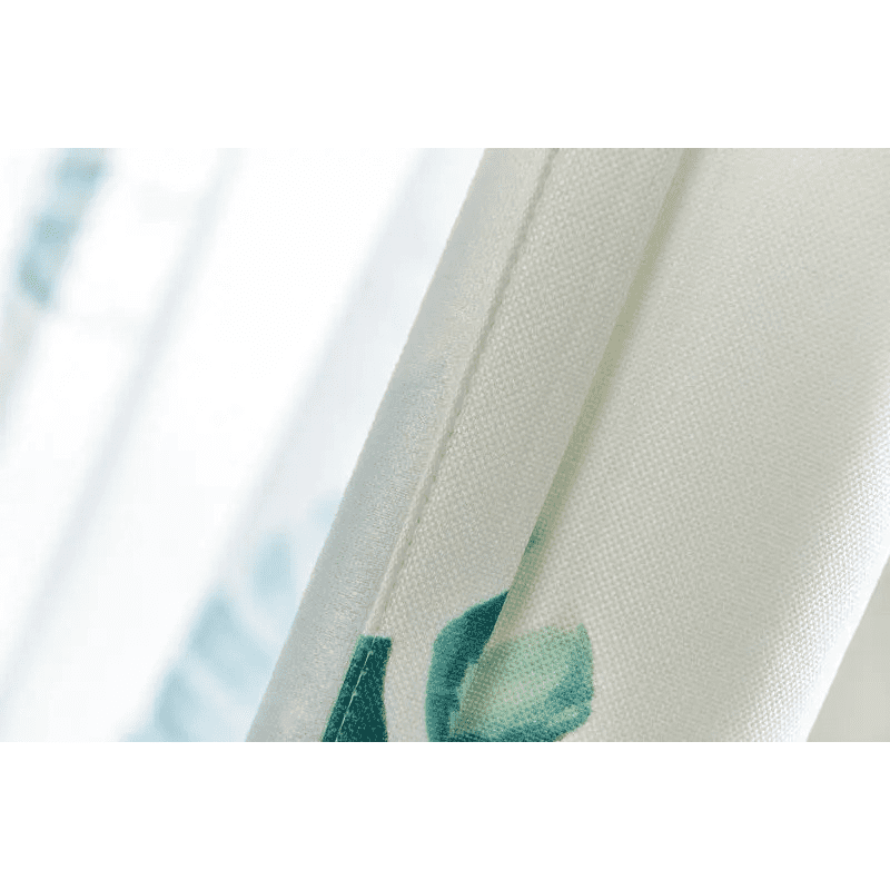 turquoise-printed-drapes, printed-curtains, semi-blackout-curtains, edit-home