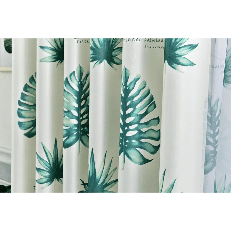 turquoise-printed-drapes, printed-curtains, semi-blackout-curtains, edit-home