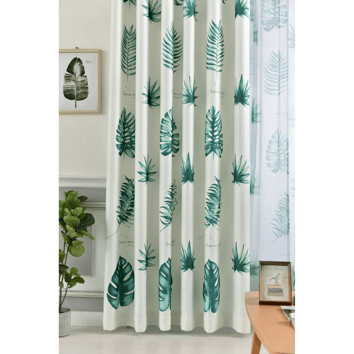 turquoise-printed-drapes, printed-curtains, semi-blackout-curtains, edit-home
