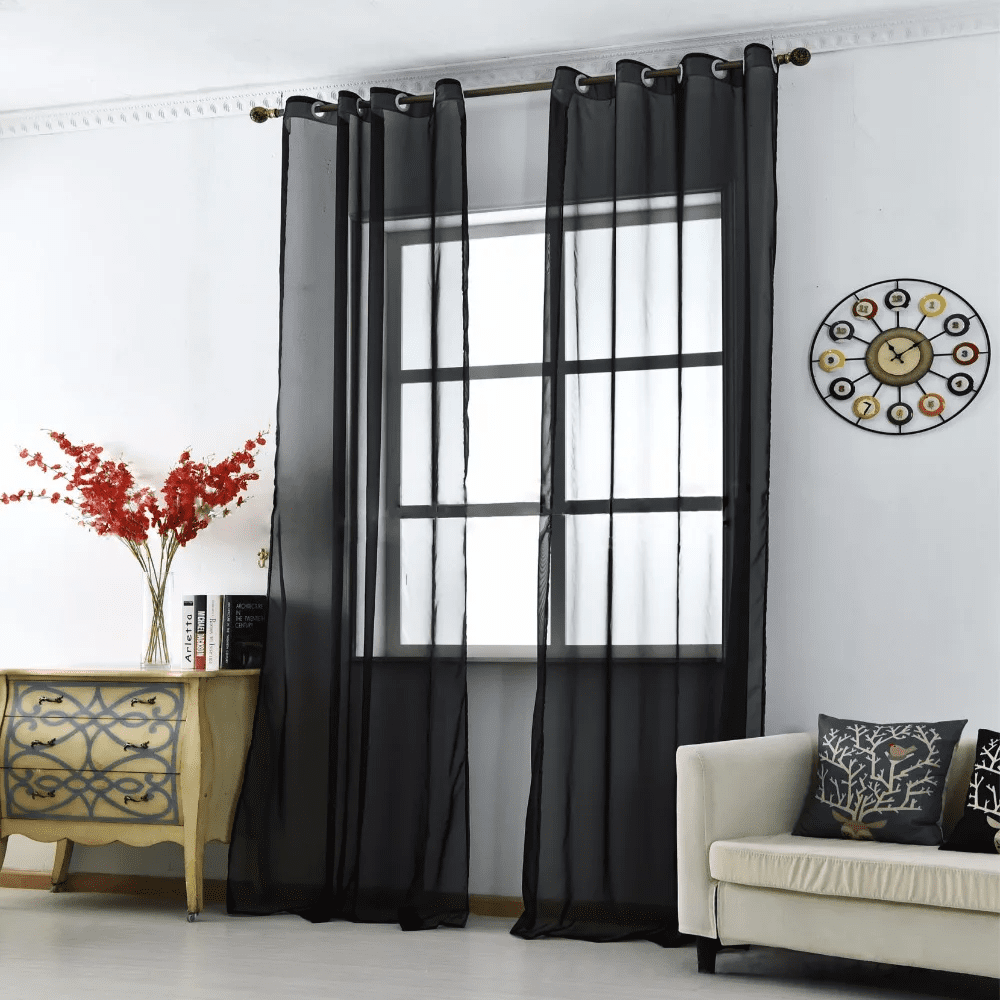 black-curtains-solid-voile, bedroom, edit-home