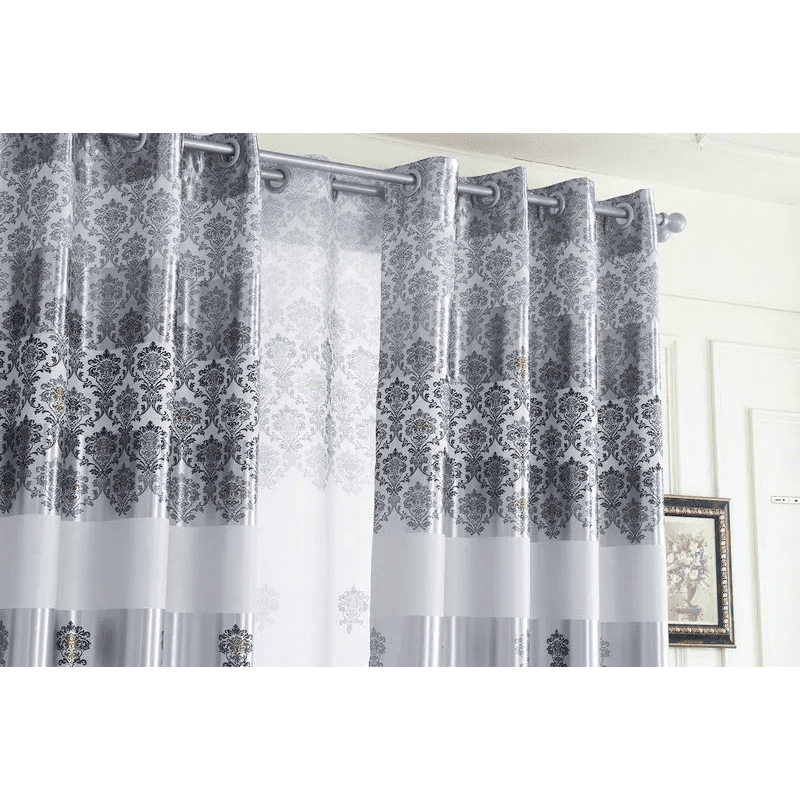 grey-printed-drapes, printed-curtains, semi-blackout-curtains, edit-home
