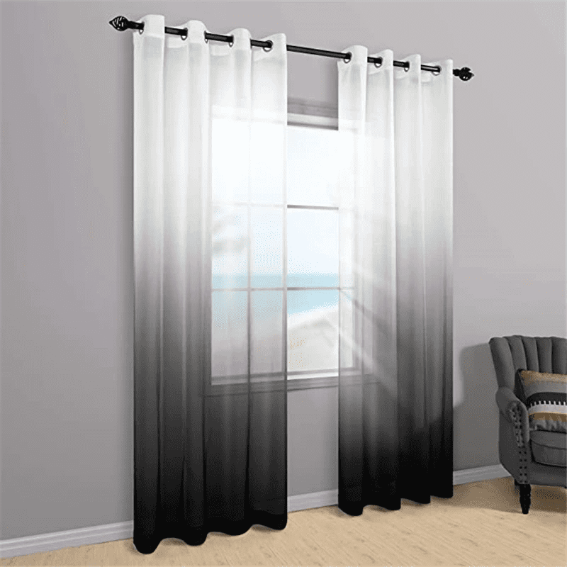 black-gradient-sheer-curtains, bedroom, edit-home