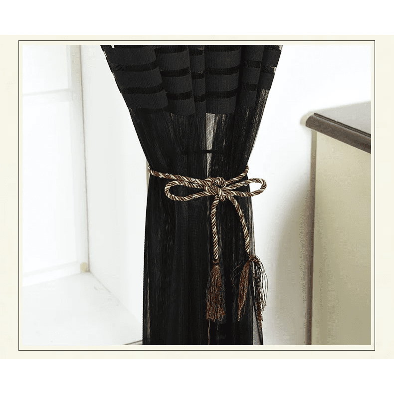 black-striped-tulle-sheer-curtains, bedroom, edit-home