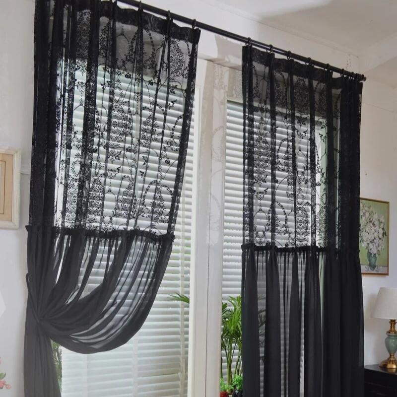 black-lace-sheer-embroidered-tulle, net-curtains, embroidered-curtains, edit-home-curtains