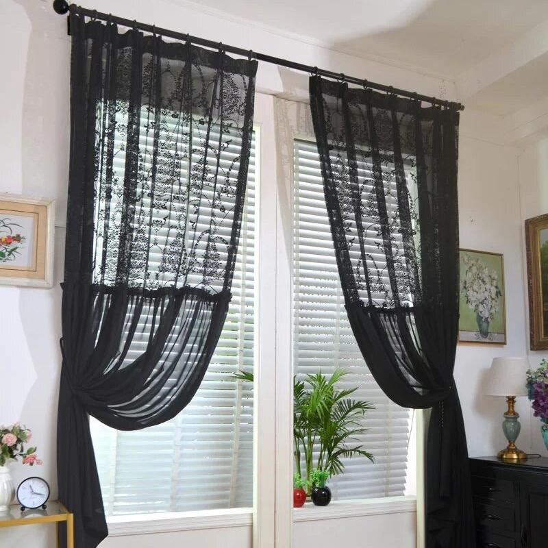 black-lace-sheer-embroidered-tulle, net-curtains, embroidered-curtains, edit-home-curtains