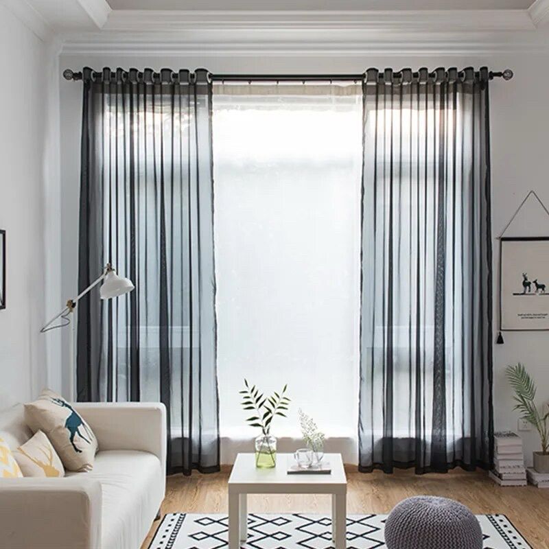black-tulle-sheer-curtains-long-curtain, sheer-curtains, edit-home-curtains