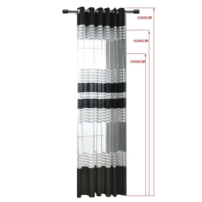 transparent-white-black-strips-curtains, net-curtains, printed-curtains, edit-home