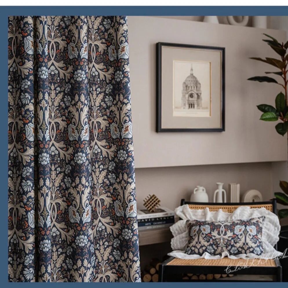 blue-cotton-linen-retro-curtains, semi-blackout-curtains, edit-home-curtains