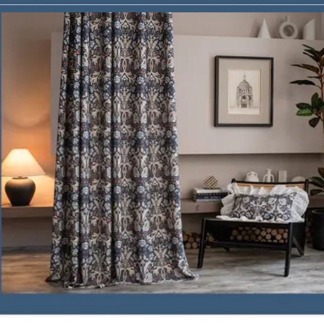 blue-cotton-linen-retro-curtains, semi-blackout-curtains, edit-home-curtains