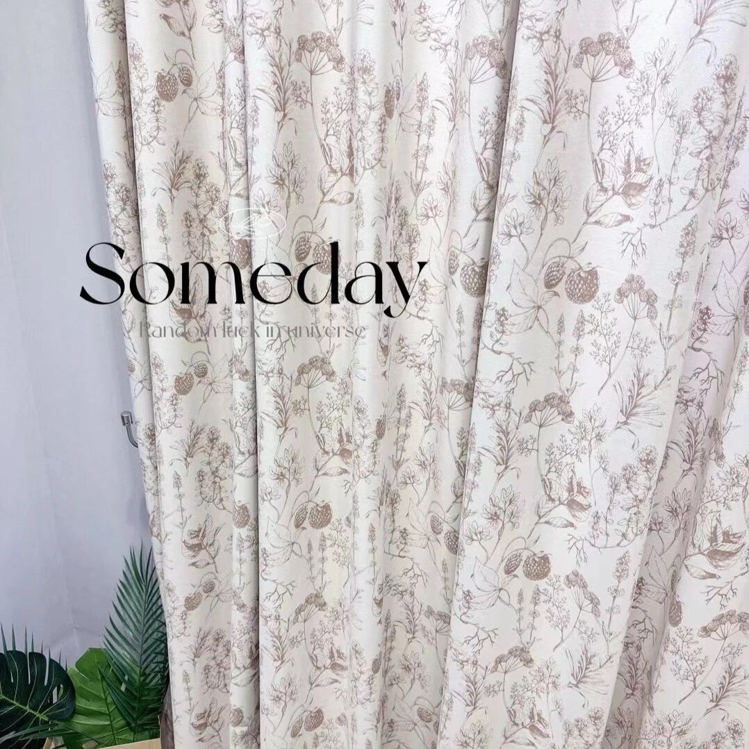 Printed Blackout Chenille Curtains in Living Room - Image 15