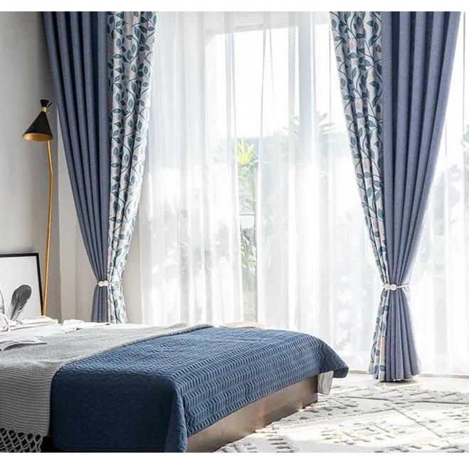 linen-bird-curtains-printed-bedroom, blackout-curtains, edit-home