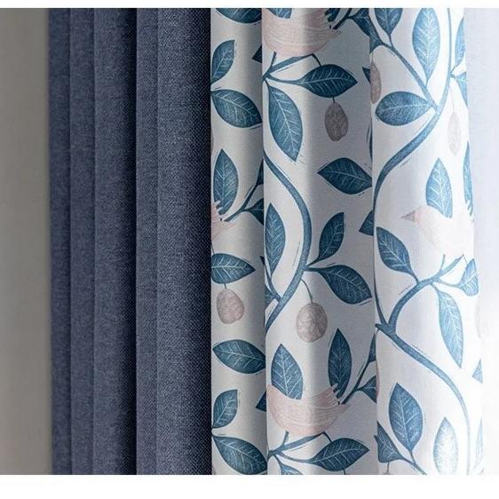 linen-bird-curtains-printed-bedroom, blackout-curtains, edit-home