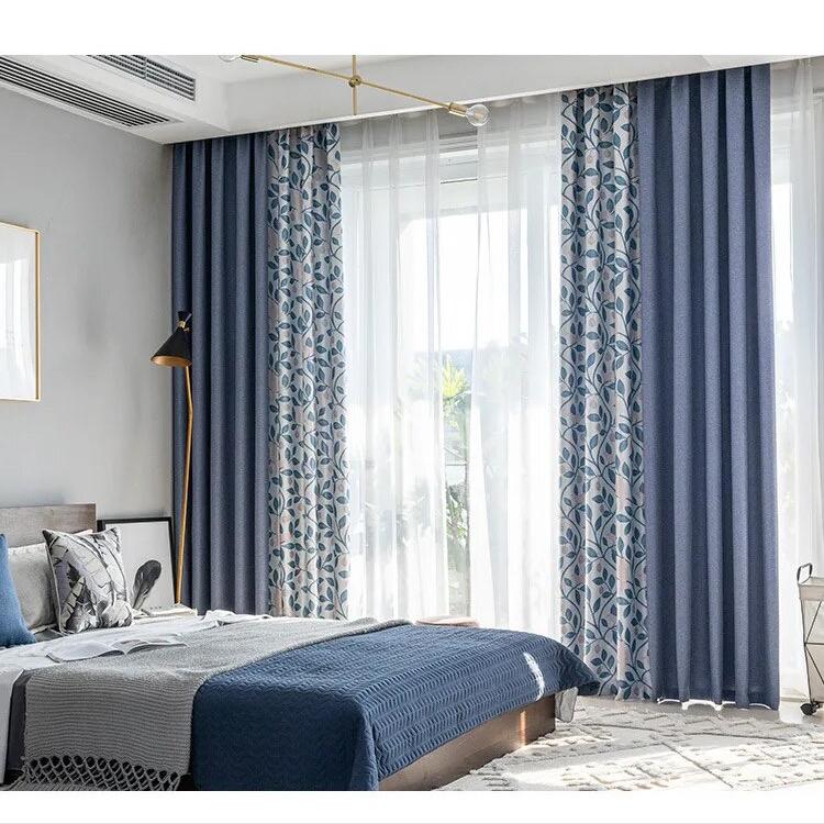 linen-bird-curtains-printed-bedroom, blackout-curtains, edit-home