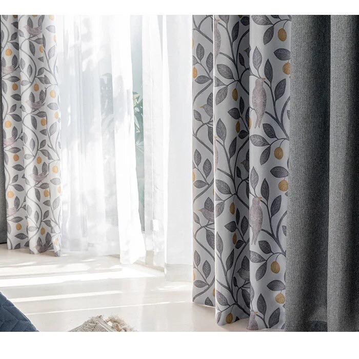 linen-bird-curtains-printed-bedroom, blackout-curtains, edit-home
