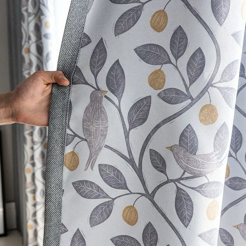 linen-bird-curtains-printed-bedroom, blackout-curtains, edit-home