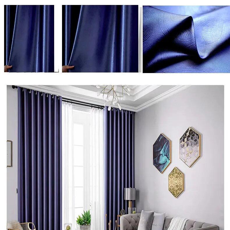 blackout-sunshade-self-print-colour, bedroom-curtains. navy-blue-curtains, edit-home