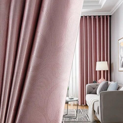 blackout-sunshade-self-print-colour, bedroom-curtains. pink-curtains, edit-home