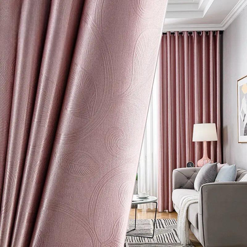 blackout-sunshade-self-print-colour, bedroom-curtains. pink-curtains, edit-home
