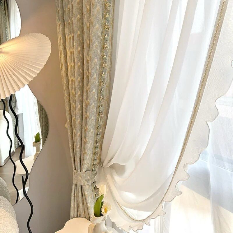 luxurious villa jacquard curtains, luxury curtains, grey curtains, edit home