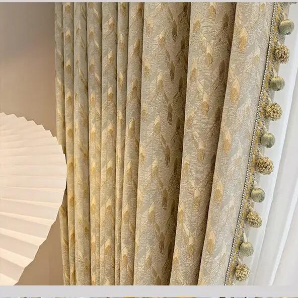 luxurious villa jacquard curtains, luxury curtains, grey curtains, edit home