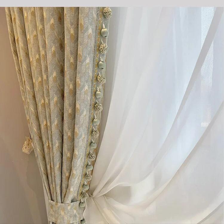 luxurious villa jacquard curtains, luxury curtains, grey curtains, edit home