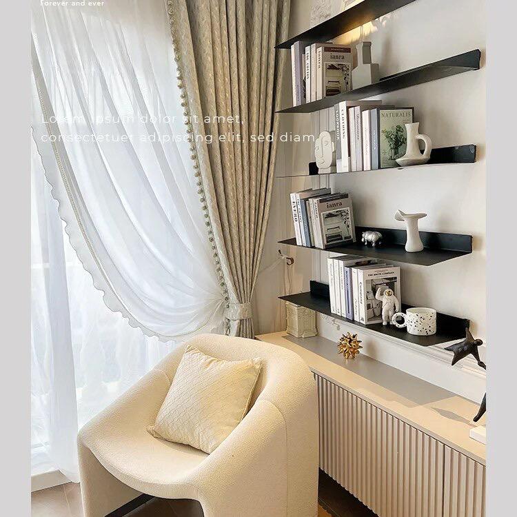 luxurious villa jacquard curtains, luxury curtains, grey curtains, edit home